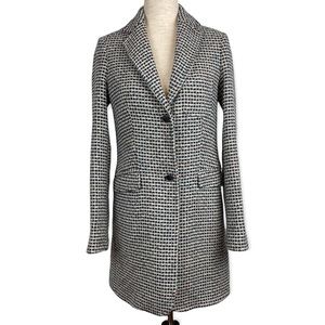 VILAGALLO Wool Blend Check Coat Single-Breasted